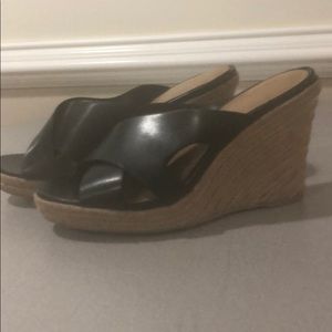 Espadrilles wedge mule sandals